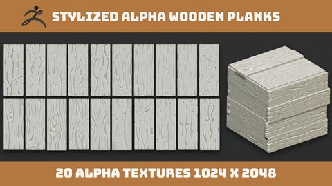 STYLIZED Alpha of Wooden planks