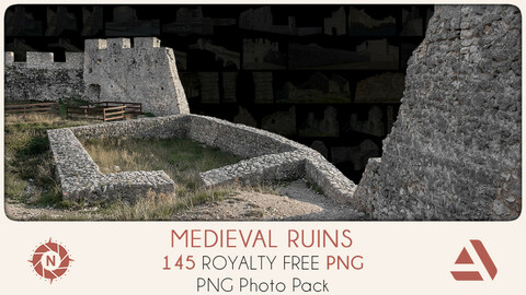 PNG Photo Pack: Medieval Ruins