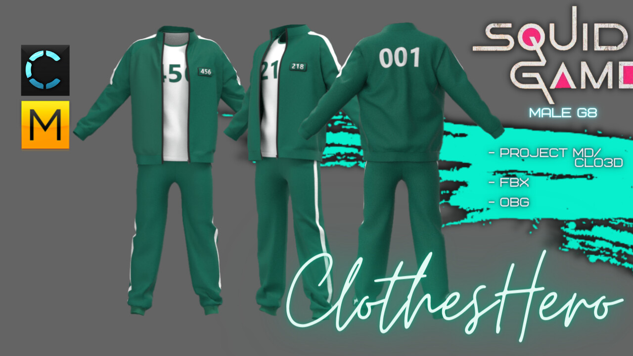 ArtStation - Squid Game (Player's Male Costume) № 001-218-456 | Game Assets
