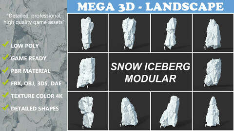 Low poly Snow Iceberg Modular 211129