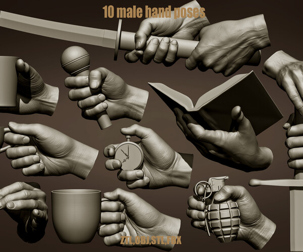 Male hand poses