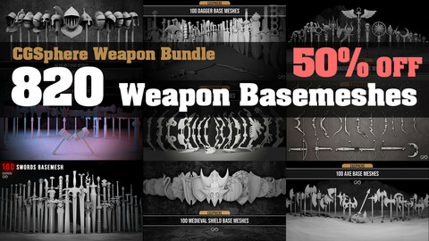 820 Weapon Basemeshes ( CGSphere Weapon Bundle )