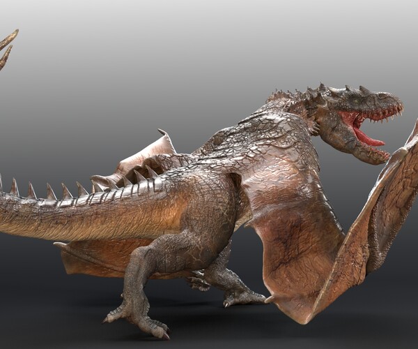 ArtStation - Wyvern Rex Model - Maya - Unreal Engine _ Unity | Game Assets