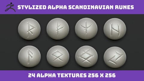 Scandinavian Runes | Alpha textures
