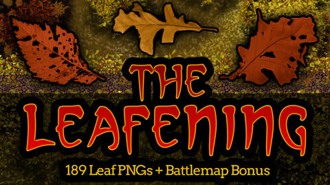 The Leafening: 189 Transparent Fall Leaf PNG Cutouts (+VTT battlemap bonus)