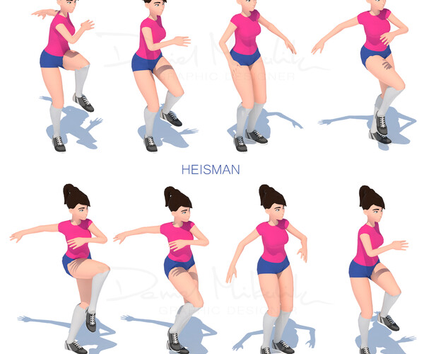 ArtStation - Cartoon Girl Exercise Animation Bundle | Game Assets