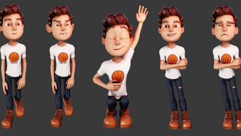 Rigged Character Boy - James Style 3 - Blender 2.9