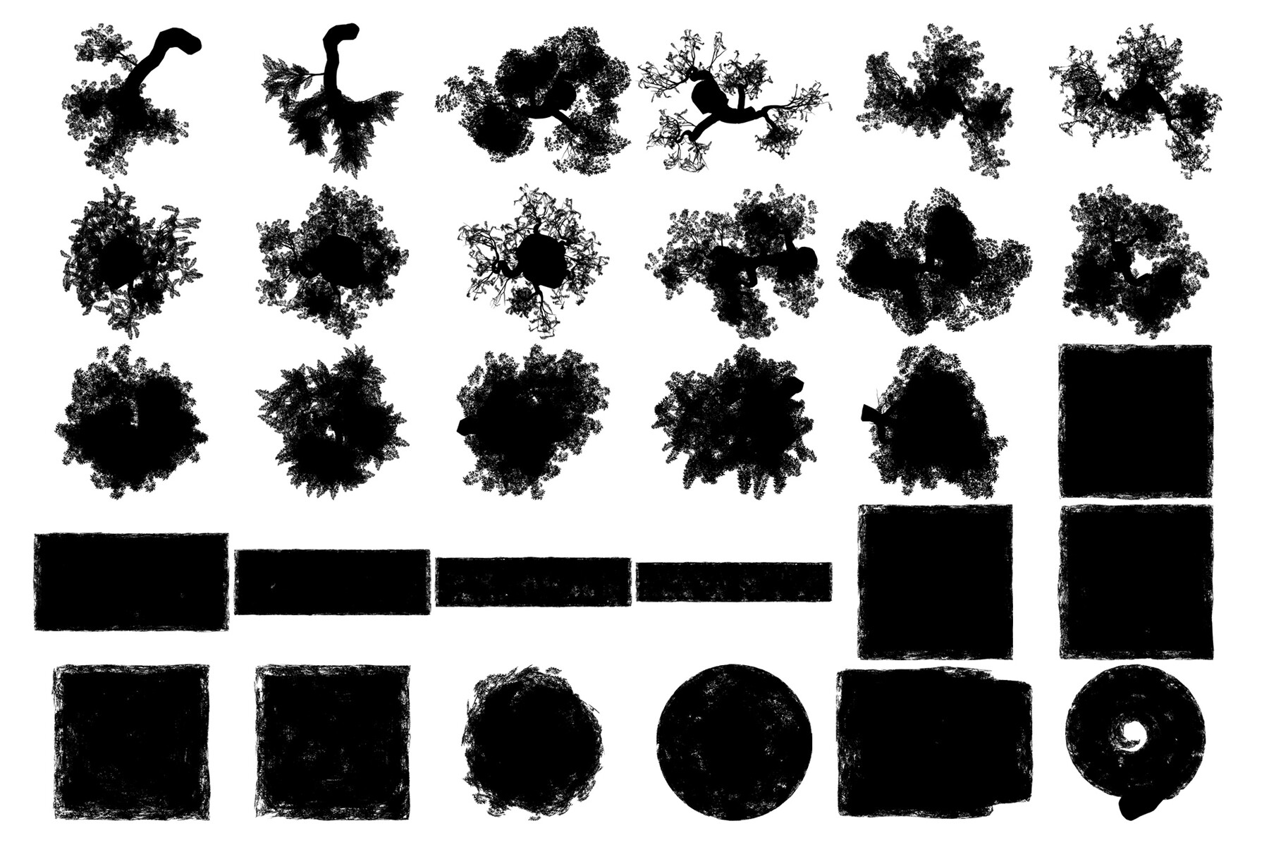 ArtStation - Tree Brushes - Willow Edition(Front, Top, Isometric) | Brushes