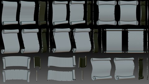 Scrolls  3D relief for CNC router or 3D printer