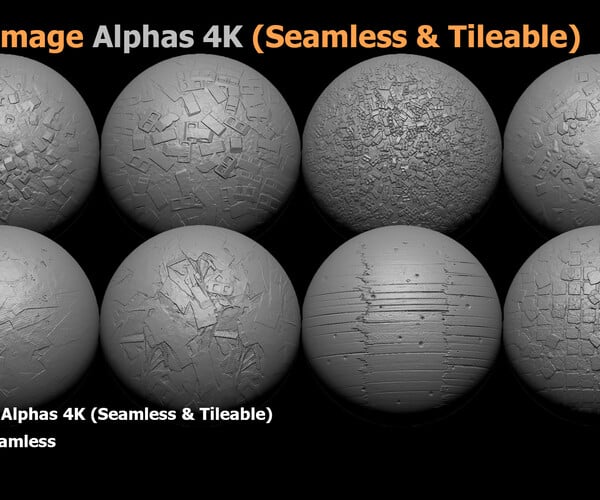 ArtStation - 100 Damage Alphas 4K (Seamless & Tileable) | Brushes