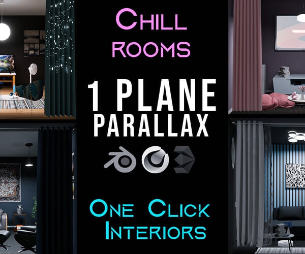 ArtStation - Parallax Chill Rooms | One Click Interiors | Kpack | Resources