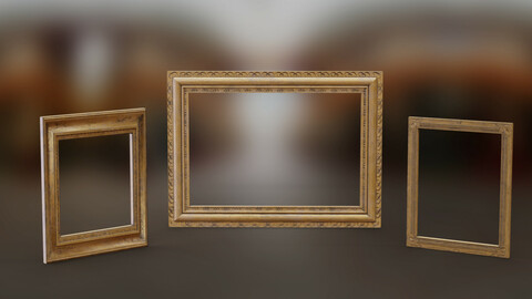 Golden Picture Frames Set