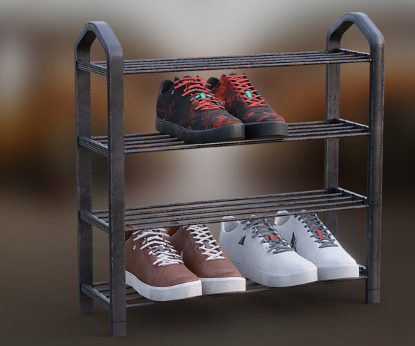 ArtStation Metal Used Shoe Rack Game Assets