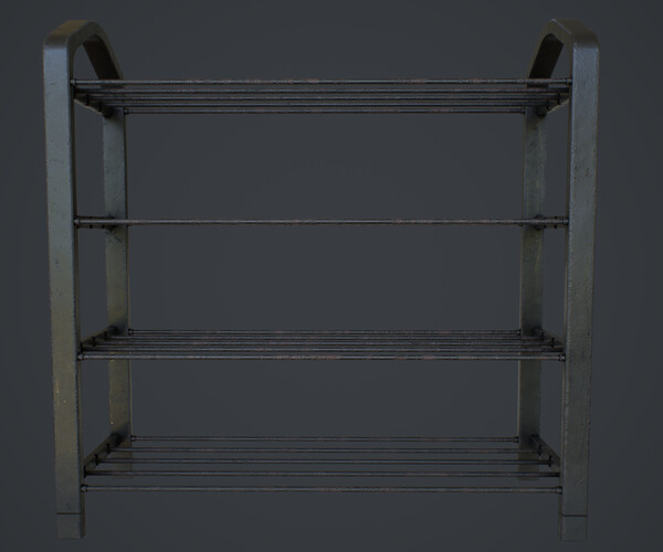 ArtStation Metal Used Shoe Rack Game Assets