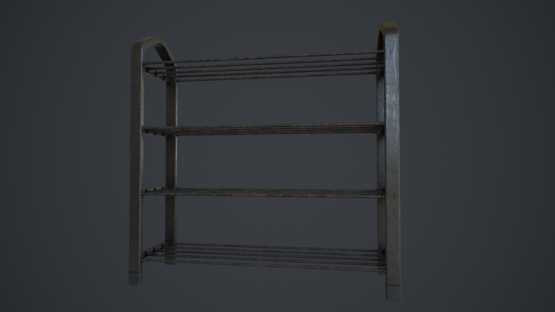 ArtStation Metal Used Shoe Rack Game Assets