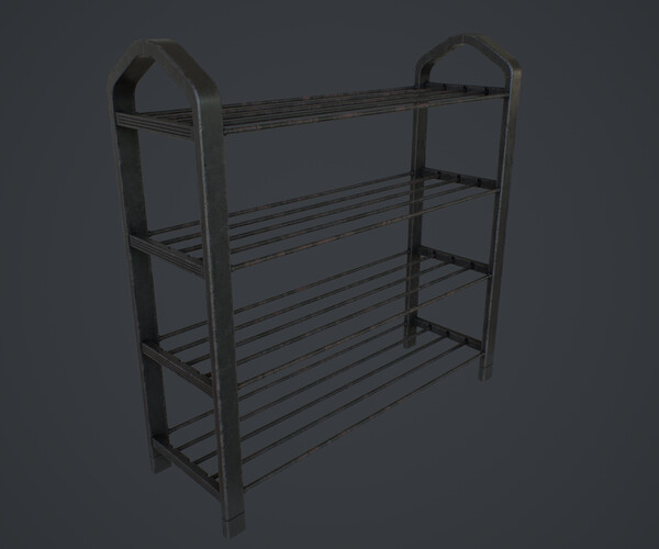 ArtStation Metal Used Shoe Rack Game Assets
