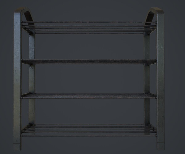 ArtStation Metal Used Shoe Rack Game Assets