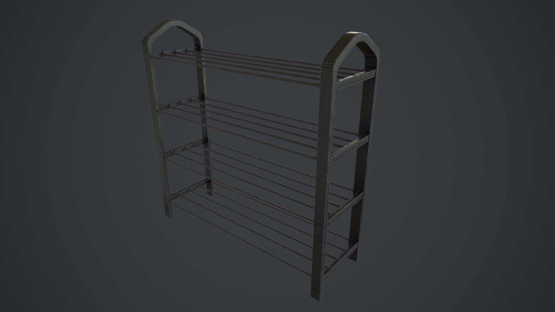 ArtStation Metal Used Shoe Rack Game Assets
