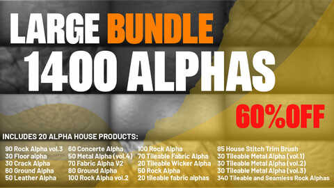 1400 Alphas And Brushes ( Bundle ) - 60% OFF