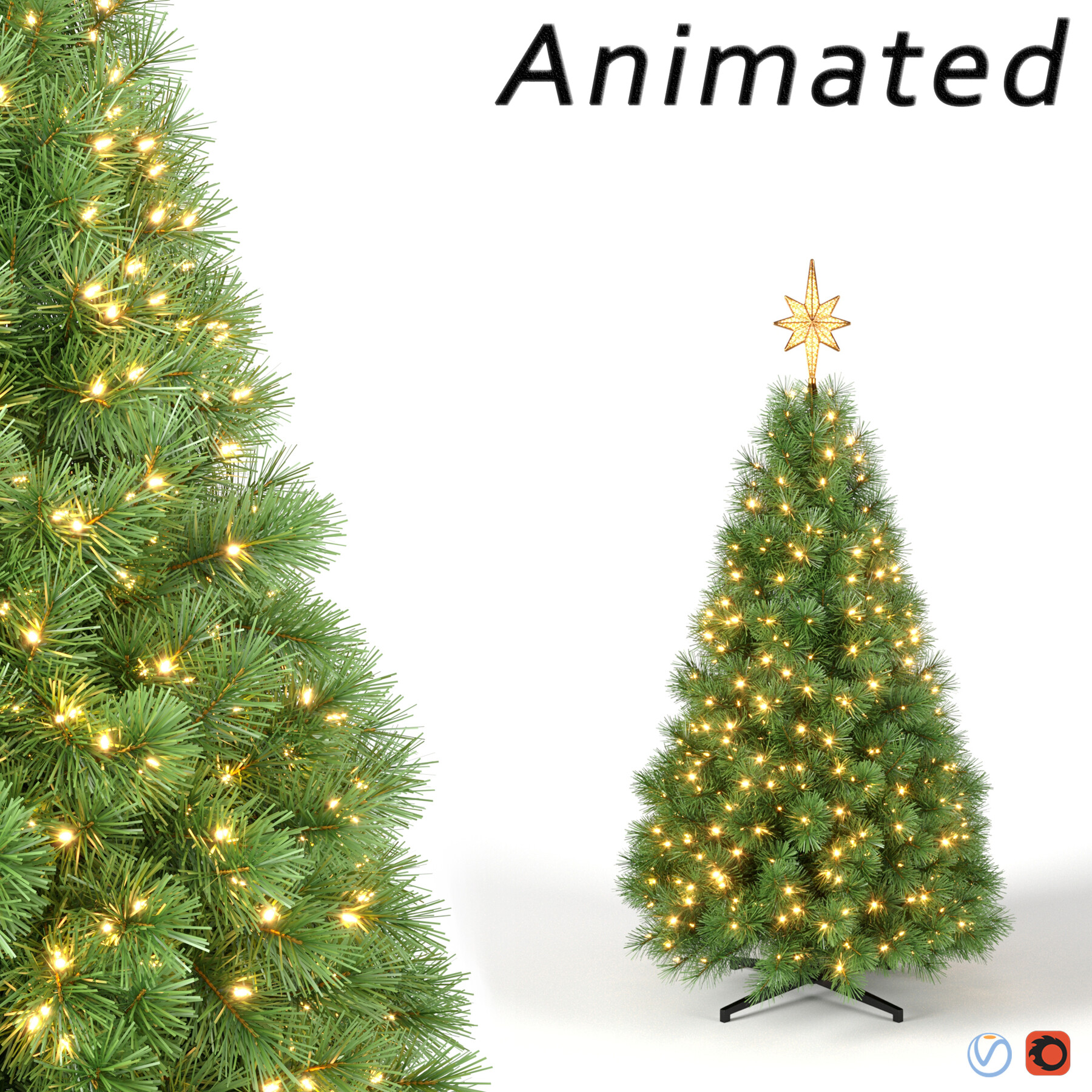 ArtStation - Tree-Christmas Tree with Animated Lights - 5 feet | Resources