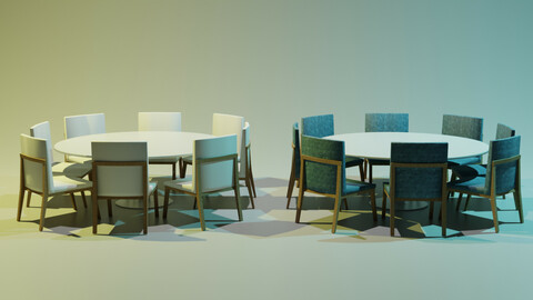 Dining Table and Chair Low-poly 3D model