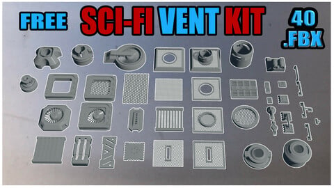 Free Sci-Fi Vent/Grate Kitbash 40 Piece