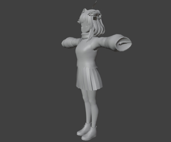 STL file ROBLOX avatar girl with short hair 👧・3D printer model