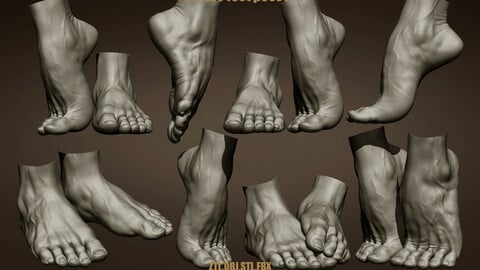 8 Male foot poses