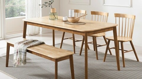 Almond Wood Dining Table Set