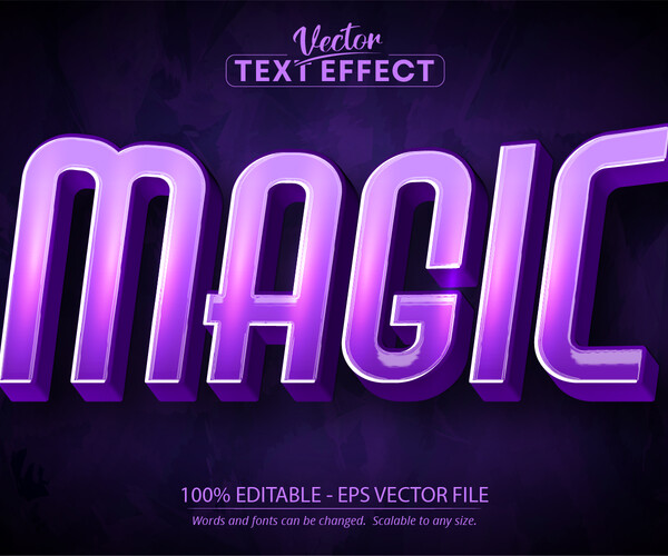 ArtStation - Editable text effect, purple color magic and wizard text ...