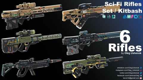 Sci-Fi Rifles Set / Kitbash