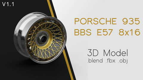 BBS E57 Turbofan 16" Wheel Porsche 935 3D Model