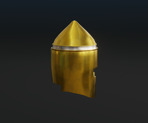 ArtStation - City Guard Golden Helmet - Gold Medieval Helmet | Game Assets