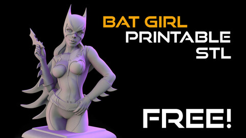 Bat Girl - fan art 3D printable bust