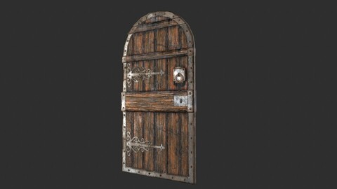 Medieval Castle Door - Dungeon Door - PBR 4k Low Poly