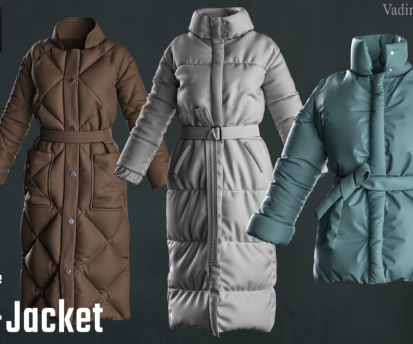 ArtStation - Down–Jackets. Marvelous Designer / Clo 3D project +obj ...