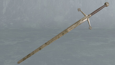 Rusted scottish claymore - two-handed sword