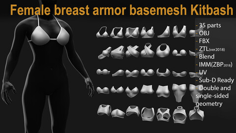 Female Breast Armor Basemesh Kitbash