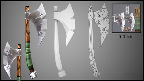 #stylizedgameart | Gaming assete | Props design | stylized game Axe | axe 3d model