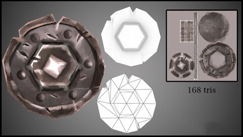 #stylizedgameart | Gaming assets | Props design | stylized game shield | shield