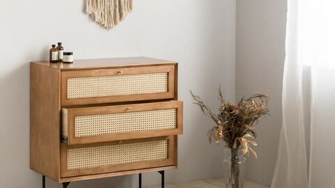 Laura Rattan Kane Wood Chest of drawers