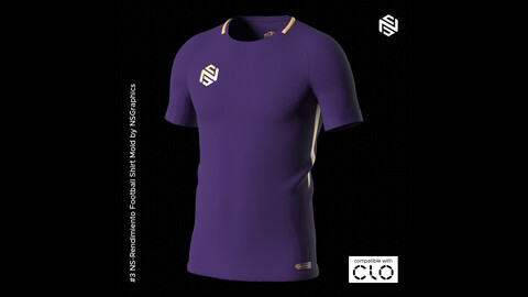 NS-Rendimiento Football Shirt for CLO3D & Marvelous Designer