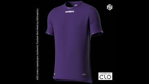 umbro vapatechpro Authentic Football Shirt for CLO3D & Marvelous Designer