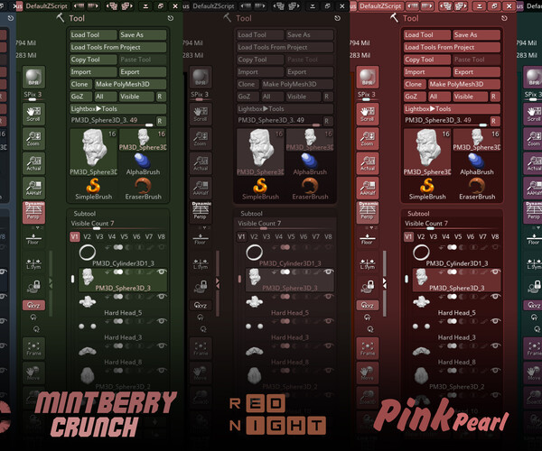 ArtStation ZBrush UI Colors II User Interface Colors Brushes