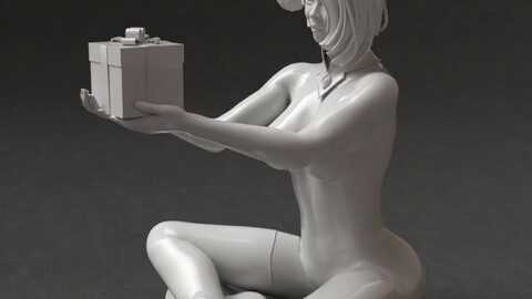 Merry Christmas woman nude 3d printable