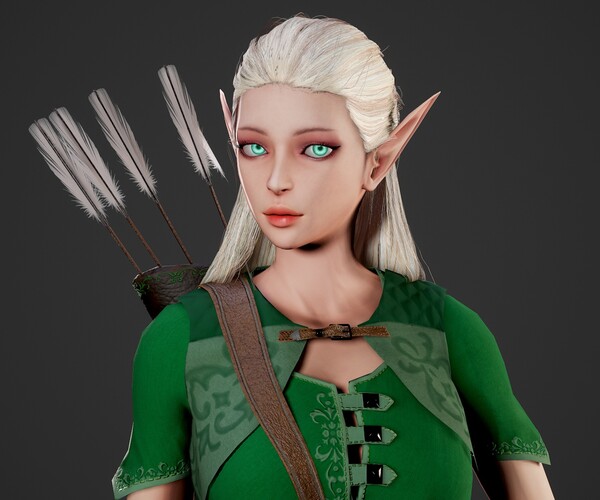 ArtStation - Archer Girl Low-poly 3D model | Game Assets