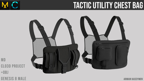 Tactic Utility Chest Bags Marvelous Designer project | +.obj