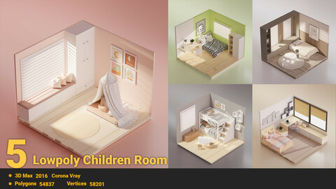 5 Lowpoly Children Room