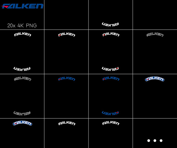 ArtStation - 20x Falken tire sidewall 4K PNG decals | Game Assets