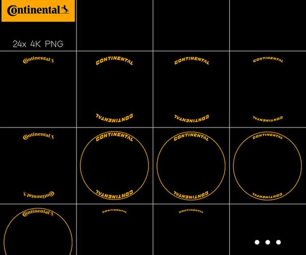 ArtStation - 24x Continental tire sidewall 4K PNG decals | Game Assets